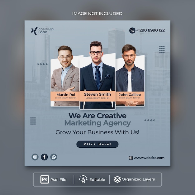 Creative digital marketing design flyer template