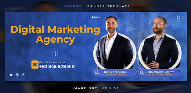 PSD creative digital marketing expert agency facebook banner sample template