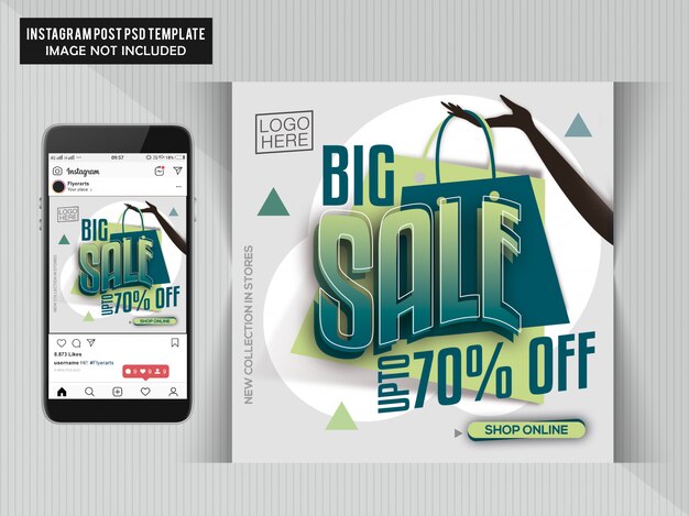 PSD creative discount instagram post