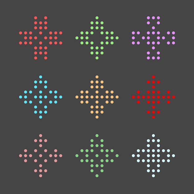 PSD creative dotted cross collection