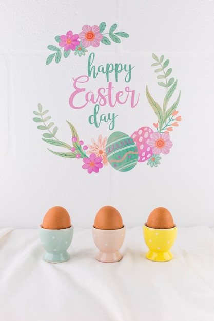 PSD creative easter mockup composition