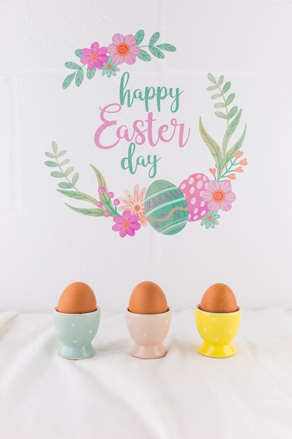 PSD composizione di mockup di pasqua creativa