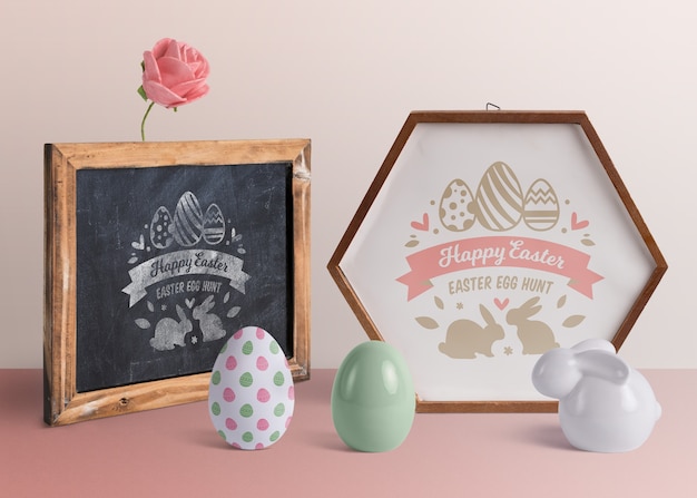 creative easter mockup composition