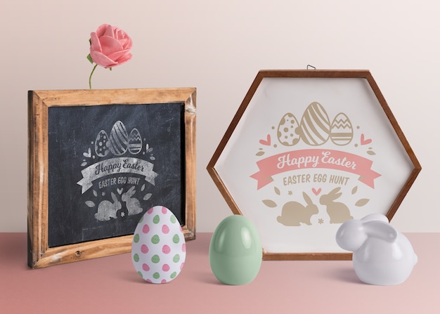 Composizione di mockup di pasqua creativa