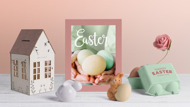 Composizione di mockup di pasqua creativa