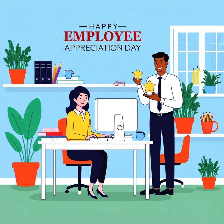 PSD creative employee appreciation day background