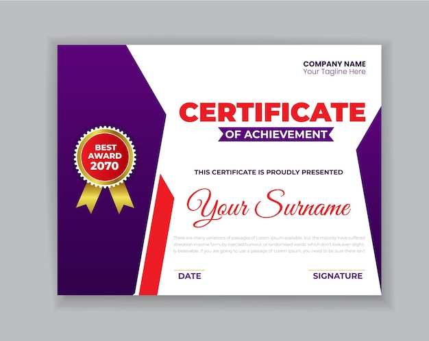 PSD creative event certificate design