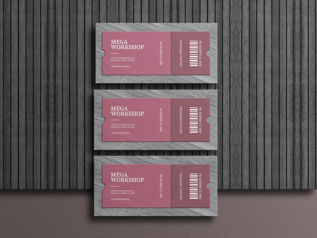 PSD mockup di biglietti per eventi creativi