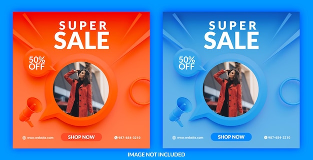 Creative fashion exclusive sale instagram or web banner template