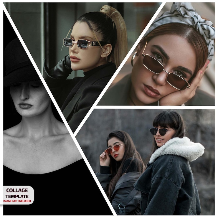 PSD creative fashion mood board collage template