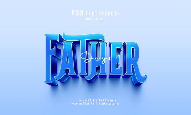 PSD creative father days text style effect