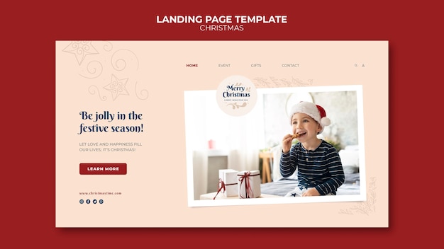 PSD creative festive christmas landing page template