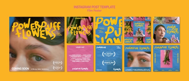 PSD modello di post di instagram di film creativi