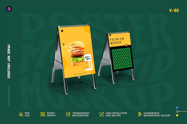 PSD mockup di volantini e poster creativi da mostrare