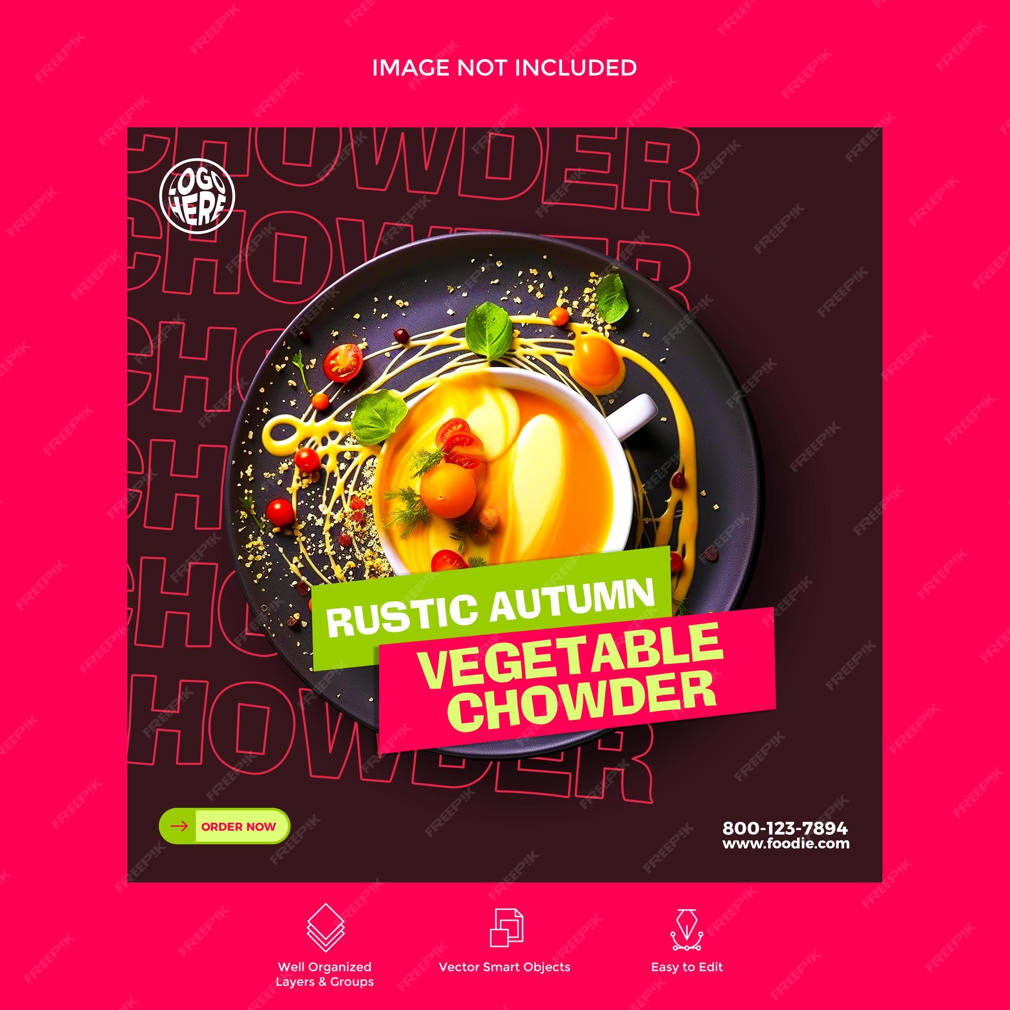 Premium PSD | Creative food social media post