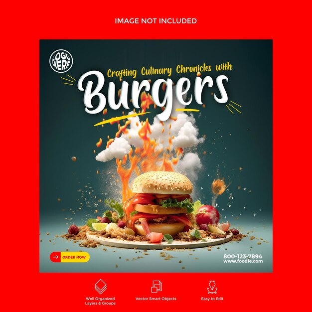 Premium PSD | Creative food social media post