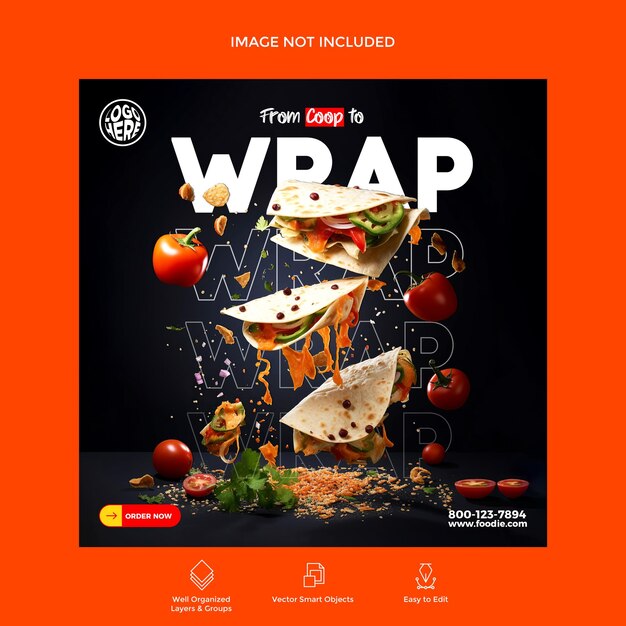 Premium PSD | Creative food social media post