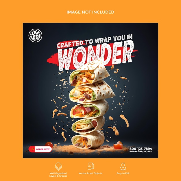 Premium PSD | Creative Food Social Media Post