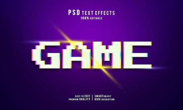 Creative Game with light 3d editable text effects layer mockup template