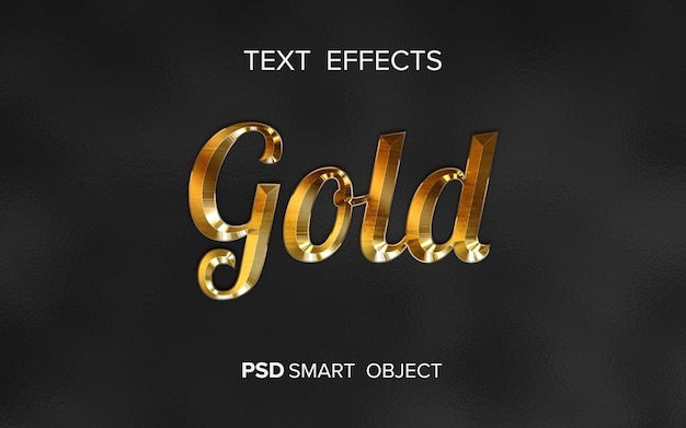 PSD creative golden text effect
