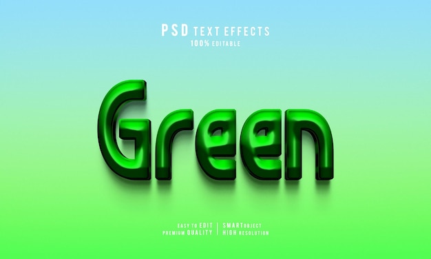 PSD creative green 3d text effects