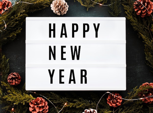 Creative happy new year 2019 mockup