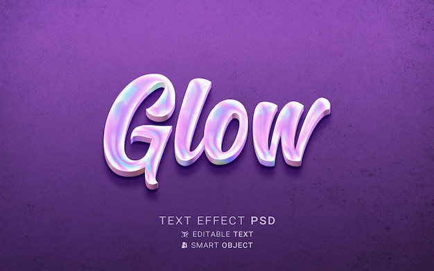 PSD creative holography text effect