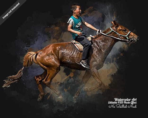Creative Horse Painting efekt szablonu photoshop