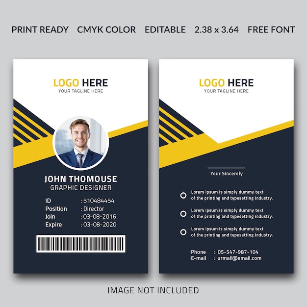 PSD creative id card template