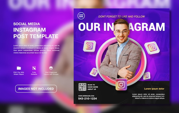 PSD creative instagram promotion post template