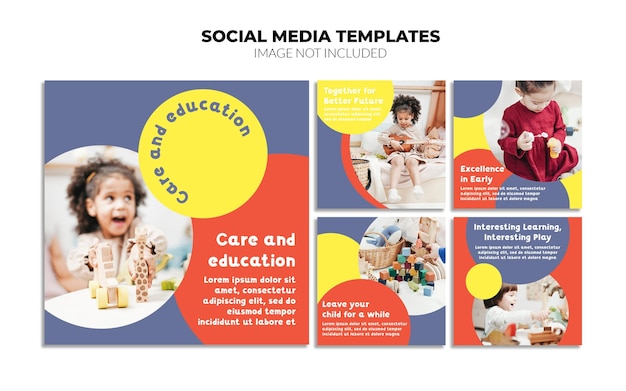 Creative kids instagram social media post templates