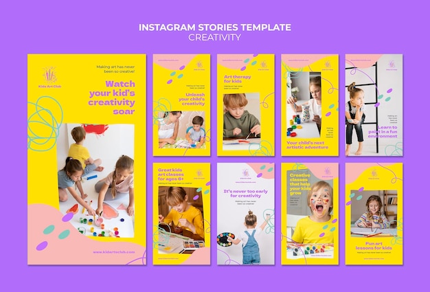 creative kids instagram stories set