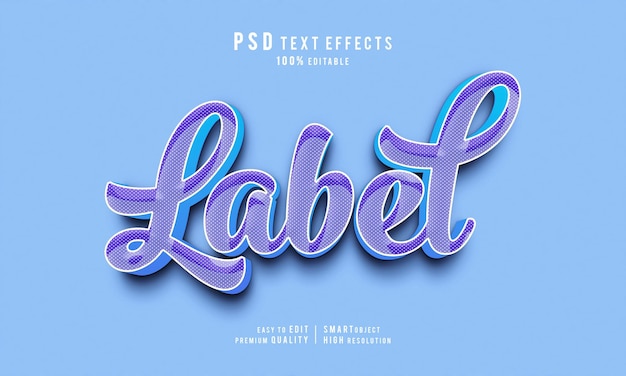 Creative Label 3d edytowalny szablon makiety warstwy efektów tekstowych
