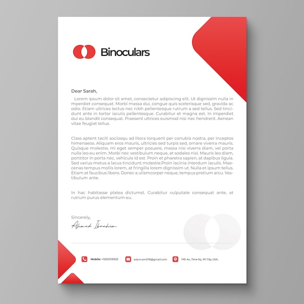 Шаблон дизайна Creative Letterhead Business Modern Clean Company