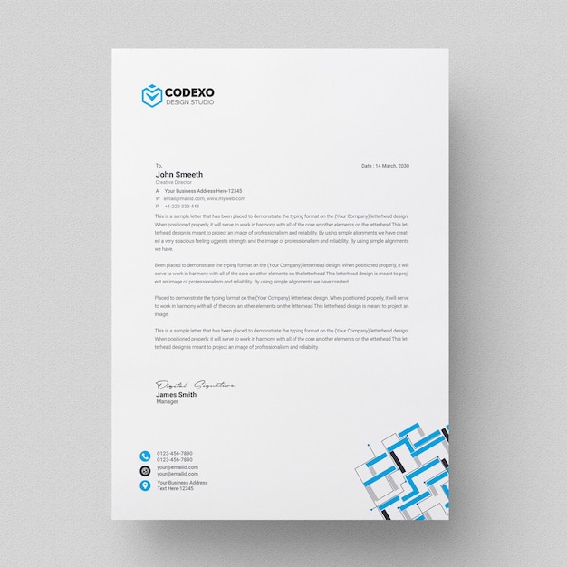 PSD creative letterhead design template