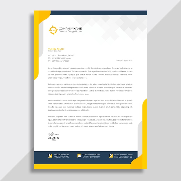 PSD creative letterhead design template