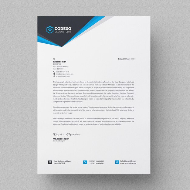 PSD creative letterhead template