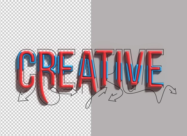 PSD lettering creativo line art design trasparente dei caratteri psd