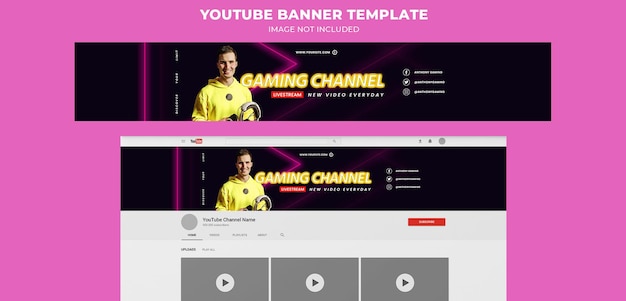 PSD modello di banner youtube livestream creativo.