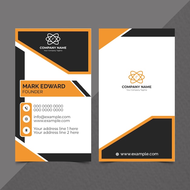 Creative luxury modern long vertical tall business card design templates