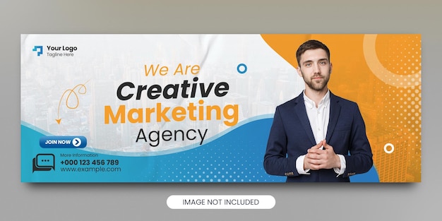 Creative marketing agency banner and facebook cover template