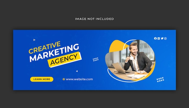 Креативное маркетинговое агентство обложка facebook и шаблон веб-баннера