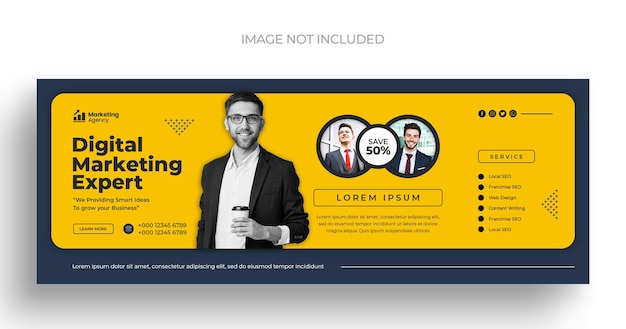 Creative marketing agency facebook cover banner and social media post template design