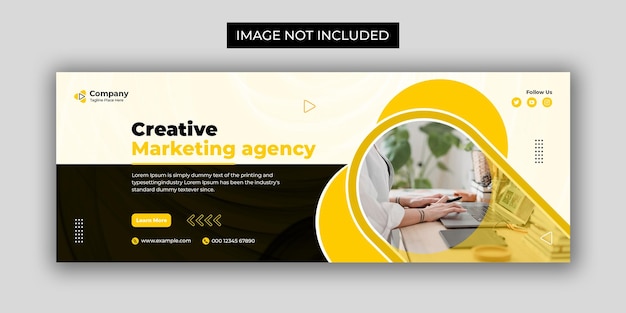 PSD creative marketing agency facebook cover page and web banner template