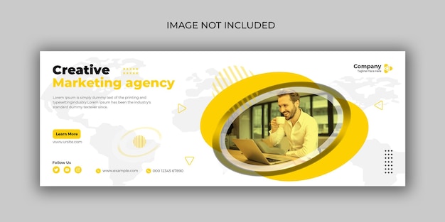 PSD creative marketing agency facebook cover page and web banner template