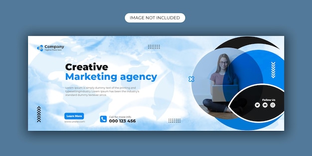 Creative marketing agency facebook cover page and web banner template