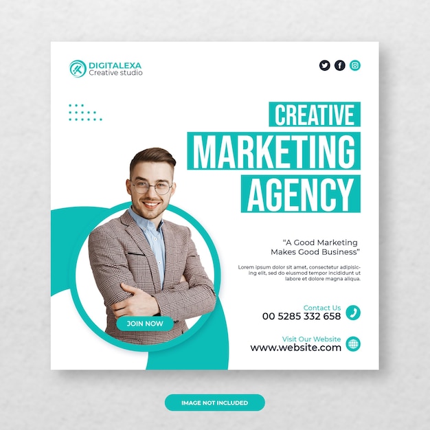PSD modello di post per agenzia di marketing creativo