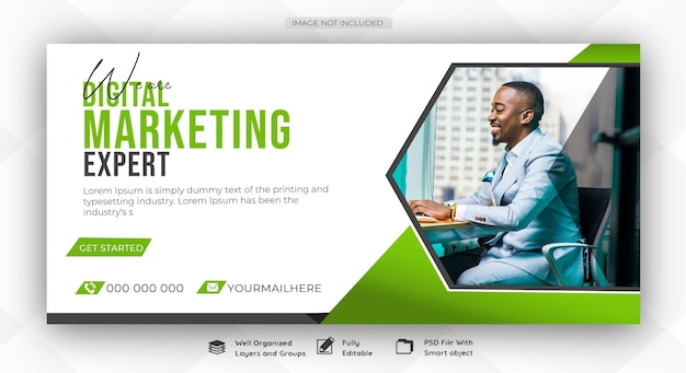 Creative marketing agency Social media cover template