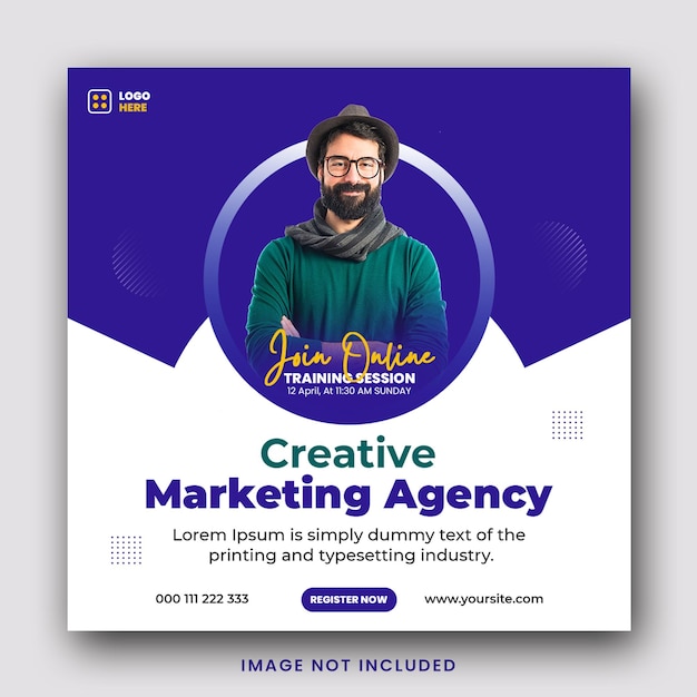 Creative marketing agency social media instagram post template