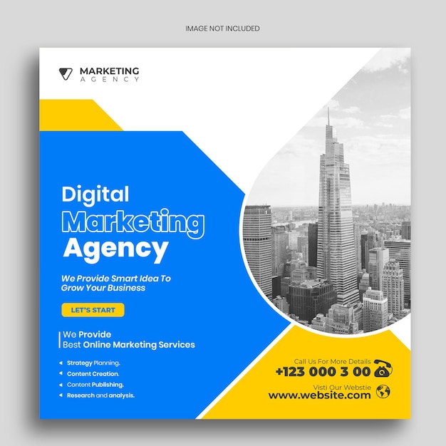 Creative marketing agency social media post or promotional banner